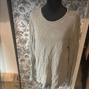 H&M Light Beige Slub Long Sleeve Crewneck